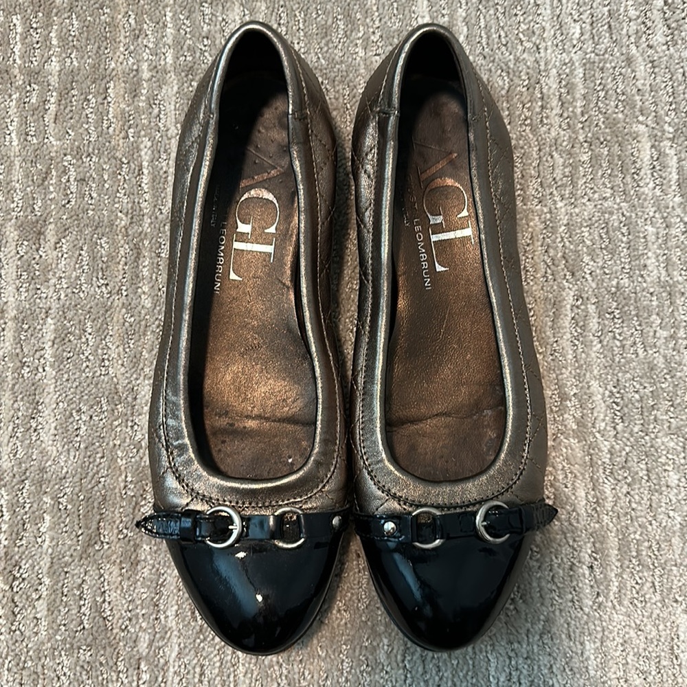 AGL Quilted Cap Toe Ballet Flat